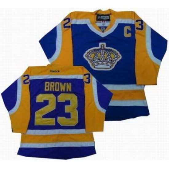 Los Angeles Kings #23 Dustin Brown yellow purple Jerseys Los Angeles Kings #23 Dustin Brown yellow purple Jerseys