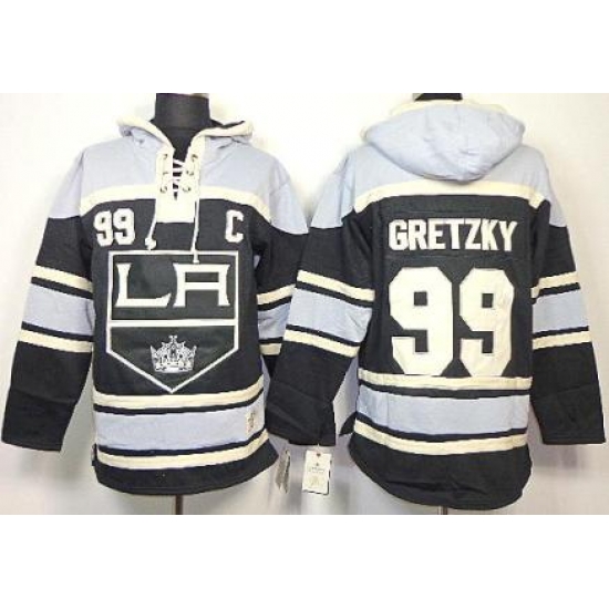 Los Angeles Kings 99 Wayne Gretzky Black Lace-Up NHL Jersey Hoodies Los Angeles Kings 99 Wayne Gretzky Black Lace-Up NHL Jersey Hoodies