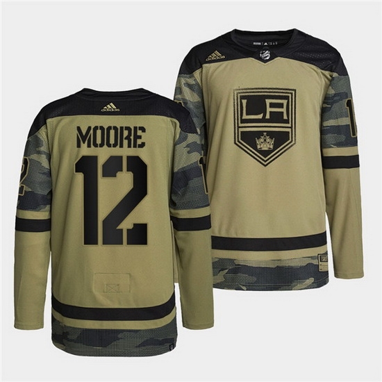 Men Los Angeles Kings 12 Trevor Moore 2022 Camo Military Appreciation Night Stitched jersey Men Los Angeles Kings 12 Trevor Moore 2022 Camo Military Appreciation Night Stitched jersey