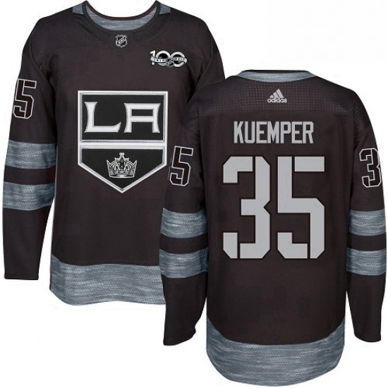 Mens Adidas Los Angeles Kings 35 Darcy Kuemper Premier Black 1917 2017 100th Anniversary NHL Jersey Mens Adidas Los Angeles Kings 35 Darcy Kuemper Premier Black 1917 2017 100th Anniversary NHL Jersey