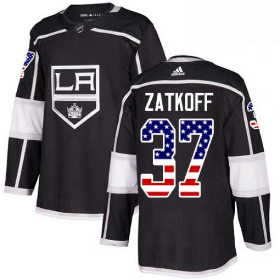 Mens Adidas Los Angeles Kings 37 Jeff Zatkoff Authentic Black USA Flag Fashion NHL Jersey Mens Adidas Los Angeles Kings 37 Jeff Zatkoff Authentic Black USA Flag Fashion NHL Jersey