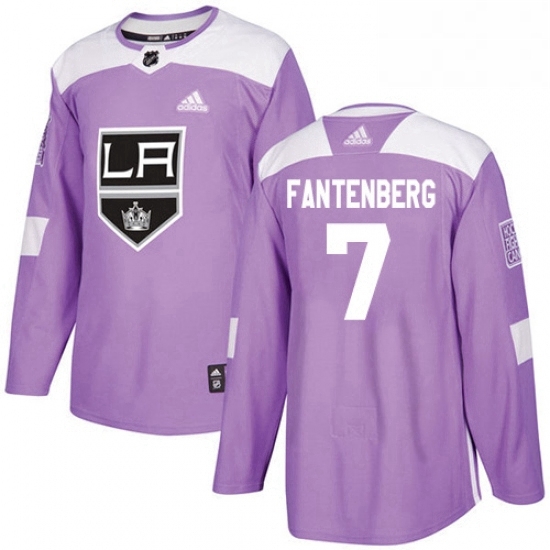 Mens Adidas Los Angeles Kings 7 Oscar Fantenberg Authentic Purple Fights Cancer Practice NHL Jersey Mens Adidas Los Angeles Kings 7 Oscar Fantenberg Authentic Purple Fights Cancer Practice NHL Jersey