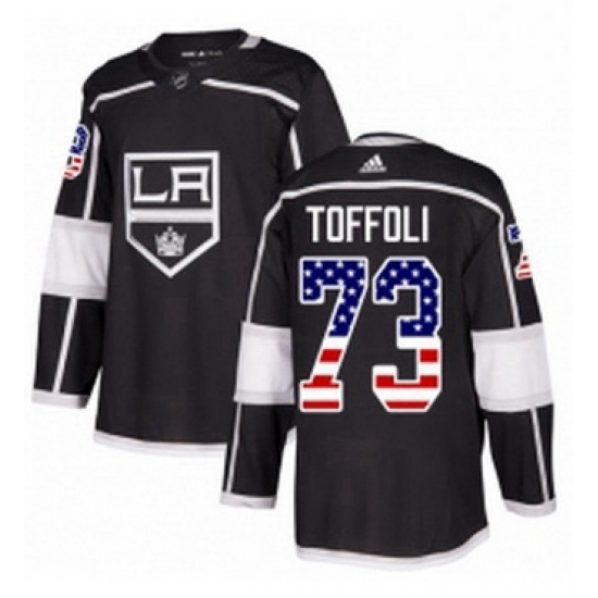 Mens Adidas Los Angeles Kings 73 Tyler Toffoli Authentic Black USA Flag Fashion NHL Jersey Mens Adidas Los Angeles Kings 73 Tyler Toffoli Authentic Black USA Flag Fashion NHL Jersey