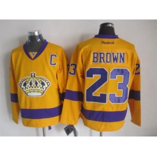 NHL Los Angeles Kings #23 brown stadium yellow jerseys NHL Los Angeles Kings #23 brown stadium yellow jerseys