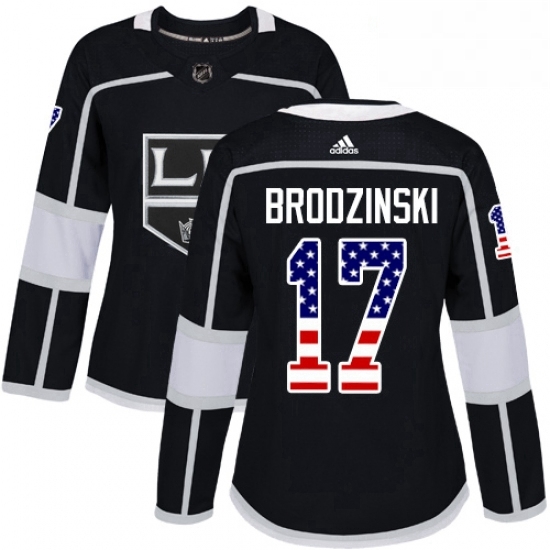 Womens Adidas Los Angeles Kings 17 Jonny Brodzinski Authentic Black USA Flag Fashion NHL Jersey Womens Adidas Los Angeles Kings 17 Jonny Brodzinski Authentic Black USA Flag Fashion NHL Jersey