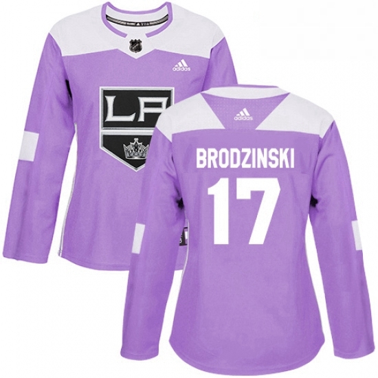 Womens Adidas Los Angeles Kings 17 Jonny Brodzinski Authentic Purple Fights Cancer Practice NHL Jersey Womens Adidas Los Angeles Kings 17 Jonny Brodzinski Authentic Purple Fights Cancer Practice NHL Jersey