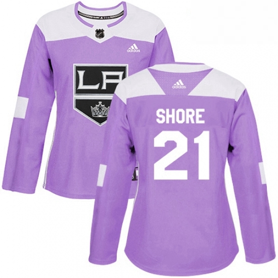 Womens Adidas Los Angeles Kings 21 Nick Shore Authentic Purple Fights Cancer Practice NHL Jersey Womens Adidas Los Angeles Kings 21 Nick Shore Authentic Purple Fights Cancer Practice NHL Jersey