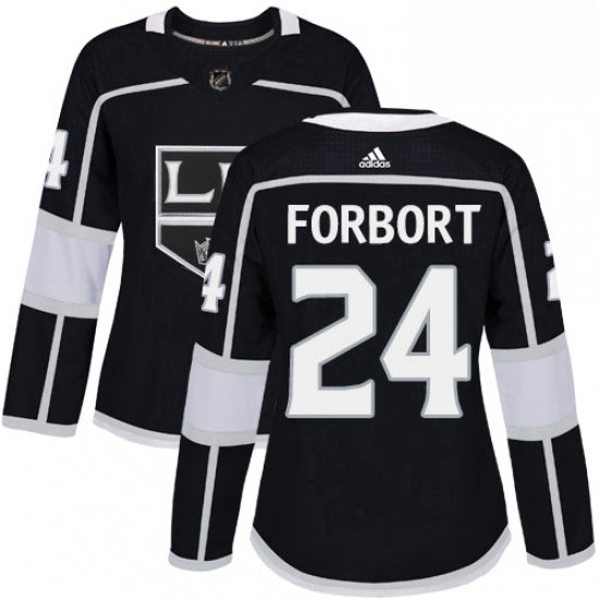 Womens Adidas Los Angeles Kings 24 Derek Forbort Authentic Black Home NHL Jersey Womens Adidas Los Angeles Kings 24 Derek Forbort Authentic Black Home NHL Jersey