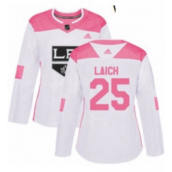 Womens Adidas Los Angeles Kings 25 Brooks Laich Authentic WhitePink Fashion NHL Jersey Womens Adidas Los Angeles Kings 25 Brooks Laich Authentic WhitePink Fashion NHL Jersey
