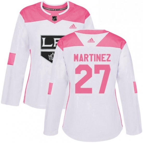 Womens Adidas Los Angeles Kings 27 Alec Martinez Authentic WhitePink Fashion NHL Jersey Womens Adidas Los Angeles Kings 27 Alec Martinez Authentic WhitePink Fashion NHL Jersey