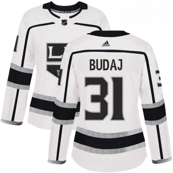 Womens Adidas Los Angeles Kings 31 Peter Budaj Authentic White Away NHL Jersey Womens Adidas Los Angeles Kings 31 Peter Budaj Authentic White Away NHL Jersey
