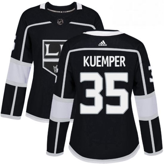 Womens Adidas Los Angeles Kings 35 Darcy Kuemper Authentic Black Home NHL Jersey Womens Adidas Los Angeles Kings 35 Darcy Kuemper Authentic Black Home NHL Jersey