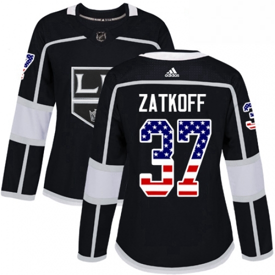 Womens Adidas Los Angeles Kings 37 Jeff Zatkoff Authentic Black USA Flag Fashion NHL Jersey Womens Adidas Los Angeles Kings 37 Jeff Zatkoff Authentic Black USA Flag Fashion NHL Jersey