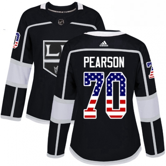 Womens Adidas Los Angeles Kings 70 Tanner Pearson Authentic Black USA Flag Fashion NHL Jersey Womens Adidas Los Angeles Kings 70 Tanner Pearson Authentic Black USA Flag Fashion NHL Jersey