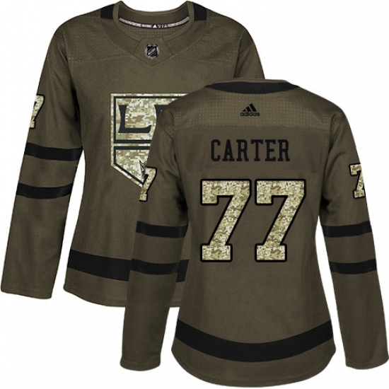 Womens Adidas Los Angeles Kings 77 Jeff Carter Authentic Green Salute to Service NHL Jersey Womens Adidas Los Angeles Kings 77 Jeff Carter Authentic Green Salute to Service NHL Jersey