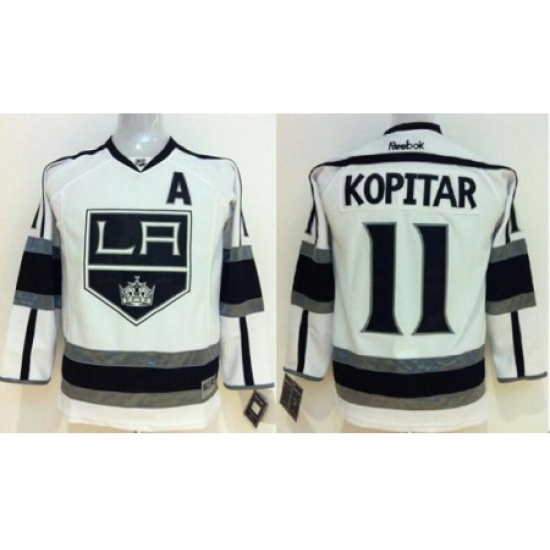 Kids Los Angeles Kings 11 Anze Kopitar White NHL Jerseys Kids Los Angeles Kings 11 Anze Kopitar White NHL Jerseys