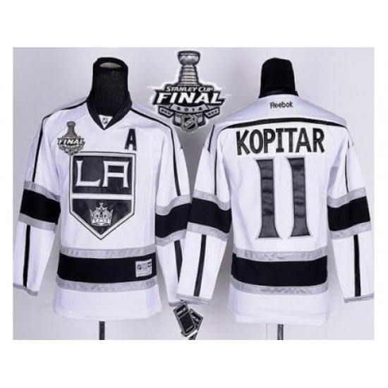 Kids Los Angeles Kings #11 Anze Kopitar White Road 2014 Stanley Cup Finals Stitched NHL Jerseys Kids Los Angeles Kings #11 Anze Kopitar White Road 2014 Stanley Cup Finals Stitched NHL Jerseys