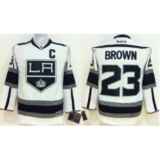 Kids Los Angeles Kings 23 Dustin Brown White NHL Jerseys Kids Los Angeles Kings 23 Dustin Brown White NHL Jerseys