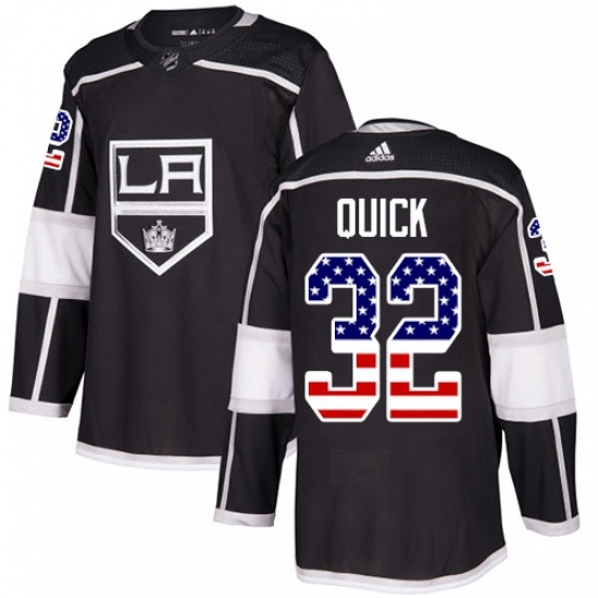 Youth Adidas Los Angeles Kings 32 Jonathan Quick Authentic Black USA Flag Fashion NHL Jersey Youth Adidas Los Angeles Kings 32 Jonathan Quick Authentic Black USA Flag Fashion NHL Jersey