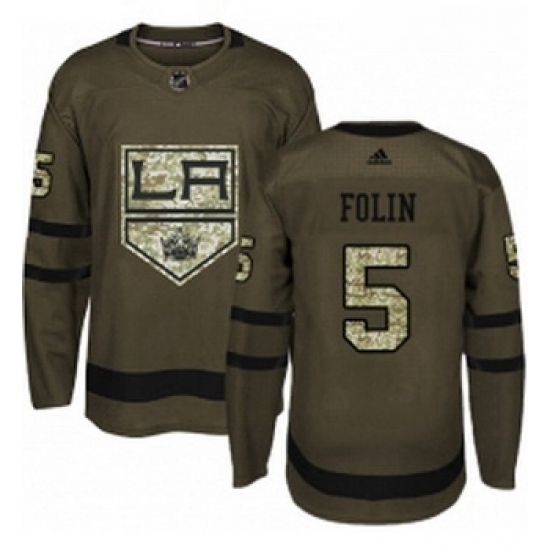 Youth Adidas Los Angeles Kings 5 Christian Folin Authentic Green Salute to Service NHL Jersey Youth Adidas Los Angeles Kings 5 Christian Folin Authentic Green Salute to Service NHL Jersey