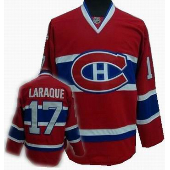 Hockey Montreal Canadiens #17 Georges Laraque Stitched Replithentic Red Jersey Hockey Montreal Canadiens #17 Georges Laraque Stitched Replithentic Red Jersey