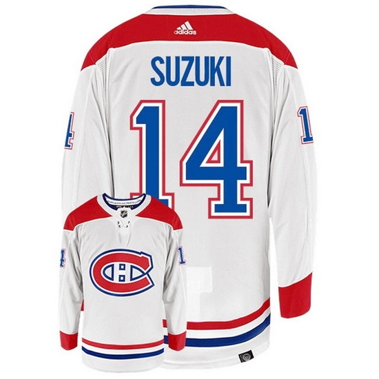 Men Montreal Canadiens 14 Nick Suzuki White Stitched Jerse Men Montreal Canadiens 14 Nick Suzuki White Stitched Jerse