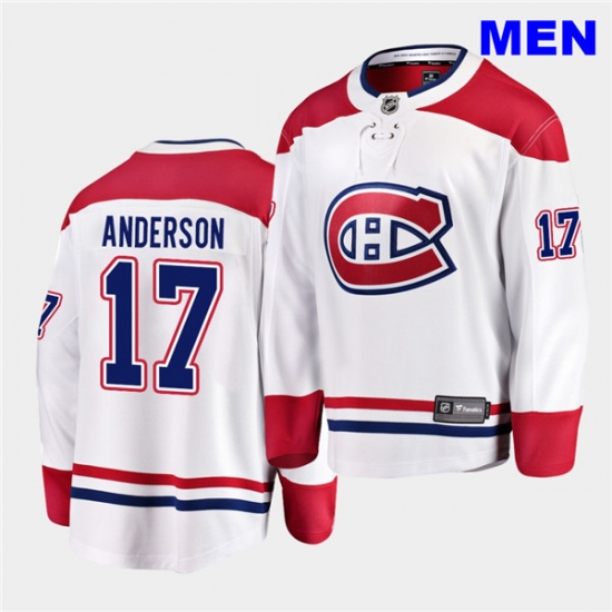Men Montreal Canadiens 17 Josh Anderson 2020 21 Away White Breakaway Player WhiteJersey Men Montreal Canadiens 17 Josh Anderson 2020 21 Away White Breakaway Player WhiteJersey