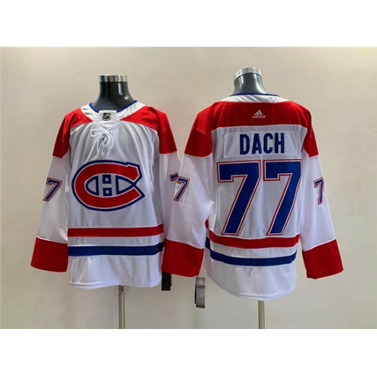 Men Montreal Canadiens 77 Kirby Dach White Stitched Jersey Men Montreal Canadiens 77 Kirby Dach White Stitched Jersey