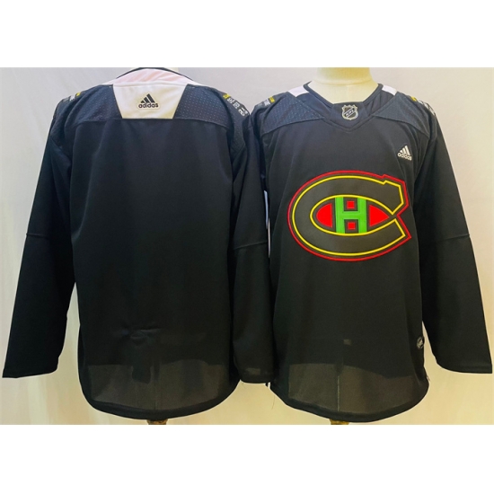Men Montreal Canadiens Blank 2022 Black Warm Up History Night Stitched Jersey Men Montreal Canadiens Blank 2022 Black Warm Up History Night Stitched Jersey