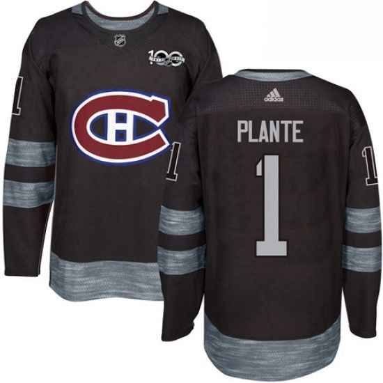 Mens Adidas Montreal Canadiens 1 Jacques Plante Authentic Black 1917 2017 100th Anniversary NHL Jersey Mens Adidas Montreal Canadiens 1 Jacques Plante Authentic Black 1917 2017 100th Anniversary NHL Jersey