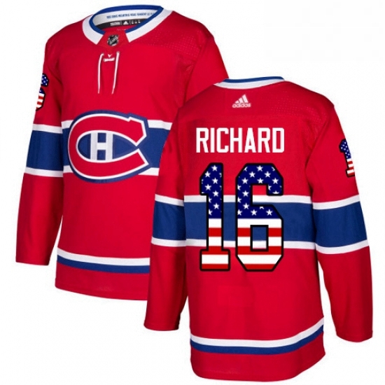 Mens Adidas Montreal Canadiens 16 Henri Richard Authentic Red USA Flag Fashion NHL Jersey Mens Adidas Montreal Canadiens 16 Henri Richard Authentic Red USA Flag Fashion NHL Jersey