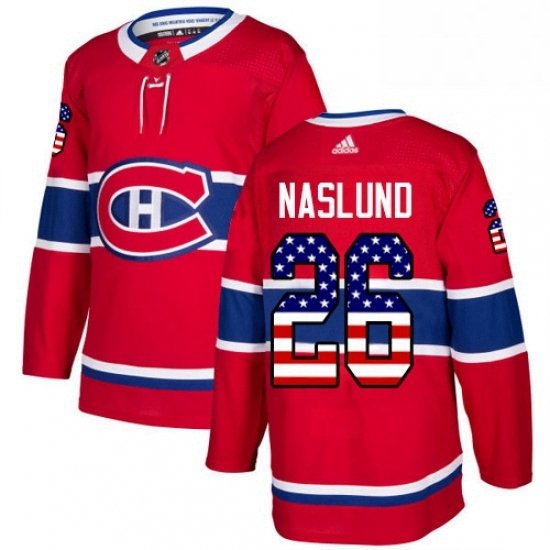 Mens Adidas Montreal Canadiens 26 Mats Naslund Authentic Red USA Flag Fashion NHL Jersey Mens Adidas Montreal Canadiens 26 Mats Naslund Authentic Red USA Flag Fashion NHL Jersey