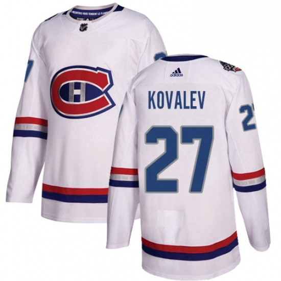 Mens Adidas Montreal Canadiens 27 Alexei Kovalev Authentic White 2017 100 Classic NHL Jersey 