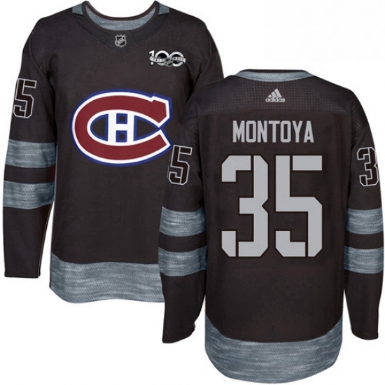 Mens Adidas Montreal Canadiens 35 Al Montoya Premier Black 1917 2017 100th Anniversary NHL Jersey Mens Adidas Montreal Canadiens 35 Al Montoya Premier Black 1917 2017 100th Anniversary NHL Jersey