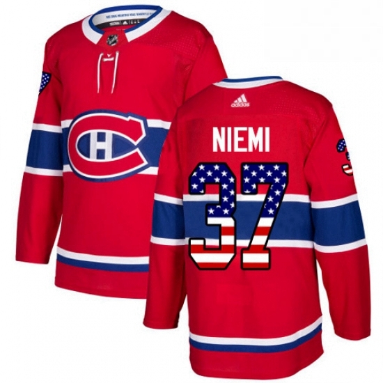 Mens Adidas Montreal Canadiens 37 Antti Niemi Authentic Red USA Flag Fashion NHL Jersey Mens Adidas Montreal Canadiens 37 Antti Niemi Authentic Red USA Flag Fashion NHL Jersey