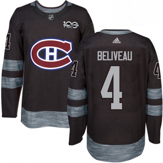 Mens Adidas Montreal Canadiens 4 Jean Beliveau Authentic Black 1917 2017 100th Anniversary NHL Jersey Mens Adidas Montreal Canadiens 4 Jean Beliveau Authentic Black 1917 2017 100th Anniversary NHL Jersey