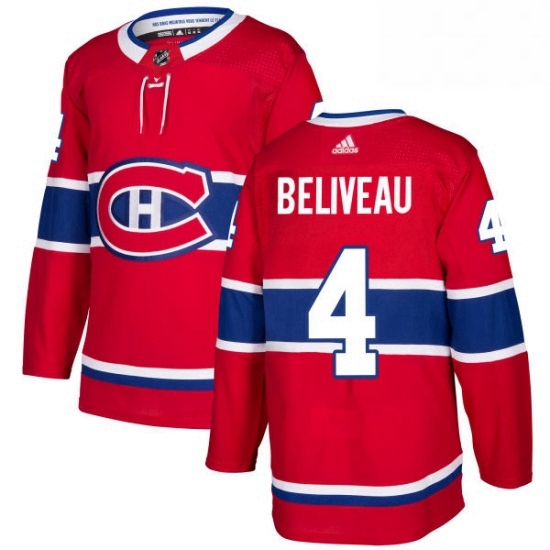 Mens Adidas Montreal Canadiens 4 Jean Beliveau Authentic Red Home NHL Jersey Mens Adidas Montreal Canadiens 4 Jean Beliveau Authentic Red Home NHL Jersey