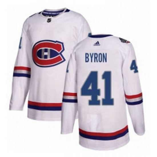 Mens Adidas Montreal Canadiens 41 Paul Byron Authentic White 2017 100 Classic NHL Jersey Mens Adidas Montreal Canadiens 41 Paul Byron Authentic White 2017 100 Classic NHL Jersey