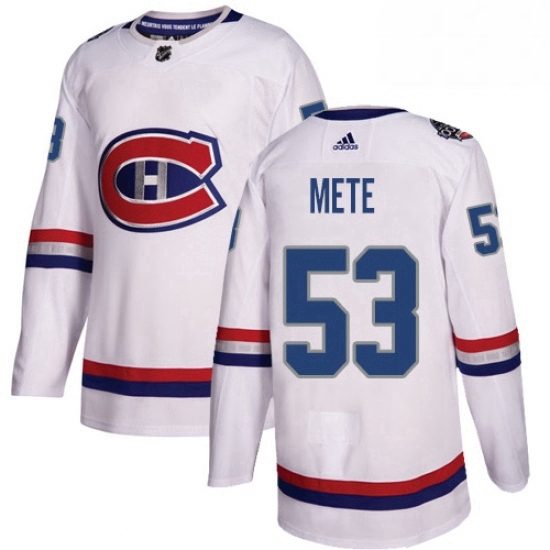 Mens Adidas Montreal Canadiens 53 Victor Mete Authentic White 2017 100 Classic NHL Jersey Mens Adidas Montreal Canadiens 53 Victor Mete Authentic White 2017 100 Classic NHL Jersey