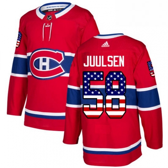 Mens Adidas Montreal Canadiens 58 Noah Juulsen Authentic Red USA Flag Fashion NHL Jersey Mens Adidas Montreal Canadiens 58 Noah Juulsen Authentic Red USA Flag Fashion NHL Jersey