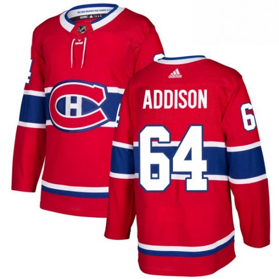 Mens Adidas Montreal Canadiens 64 Jeremiah Addison Authentic Red Home NHL Jersey Mens Adidas Montreal Canadiens 64 Jeremiah Addison Authentic Red Home NHL Jersey