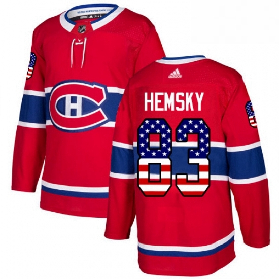 Mens Adidas Montreal Canadiens 83 Ales Hemsky Authentic Red USA Flag Fashion NHL Jersey Mens Adidas Montreal Canadiens 83 Ales Hemsky Authentic Red USA Flag Fashion NHL Jersey