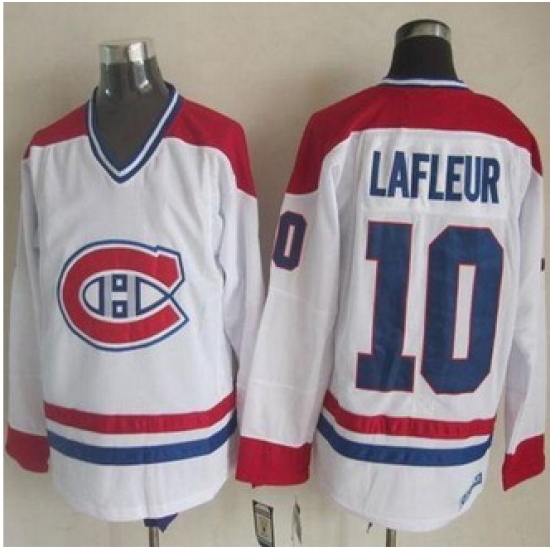Montreal Canadiens #10 Guy Lafleur White CH-CCM Throwback Stitched NHL Jersey Montreal Canadiens #10 Guy Lafleur White CH-CCM Throwback Stitched NHL Jersey