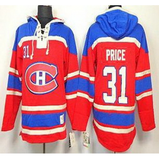 Montreal Canadiens 31 Carey Price Red Lace-Up NHL Jersey Hoodies Montreal Canadiens 31 Carey Price Red Lace-Up NHL Jersey Hoodies