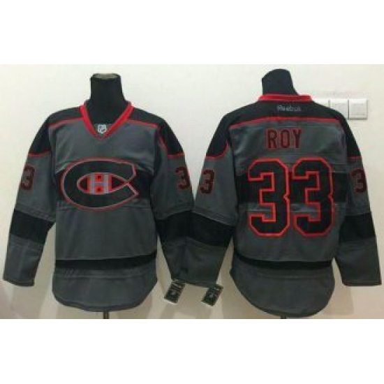 Montreal Canadiens #33 Patrick Roy Charcoal Cross Check Fashion Stitched NHL Jersey Montreal Canadiens #33 Patrick Roy Charcoal Cross Check Fashion Stitched NHL Jersey