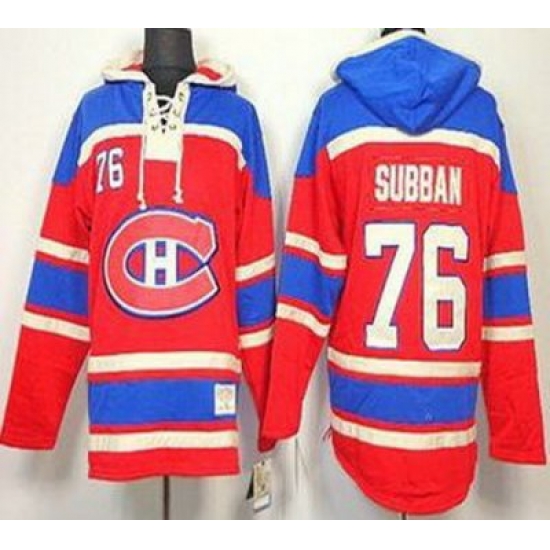 Montreal Canadiens 76 P.K. Subban Red Lace-Up NHL Jersey Hoodies Montreal Canadiens 76 P.K. Subban Red Lace-Up NHL Jersey Hoodies