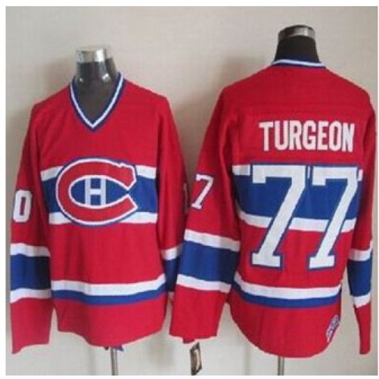 Montreal Canadiens #77 Pierre Turgeon Red CCM Throwback Stitched NHL Jersey Montreal Canadiens #77 Pierre Turgeon Red CCM Throwback Stitched NHL Jersey