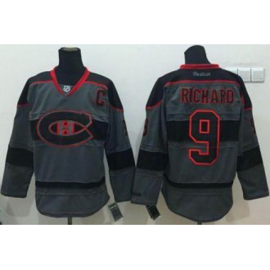 Montreal Canadiens #9 Maurice Richard Charcoal Cross Check Fashion Stitched NHL Jersey Montreal Canadiens #9 Maurice Richard Charcoal Cross Check Fashion Stitched NHL Jersey