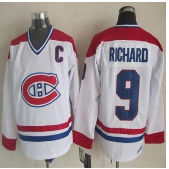 Montreal Canadiens #9 Maurice Richard White CH-CCM Throwback Stitched NHL jersey Montreal Canadiens #9 Maurice Richard White CH-CCM Throwback Stitched NHL jersey