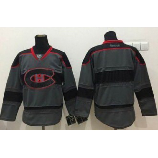 Montreal Canadiens Blank Charcoal Cross Check Fashion Stitched NHL Jersey
